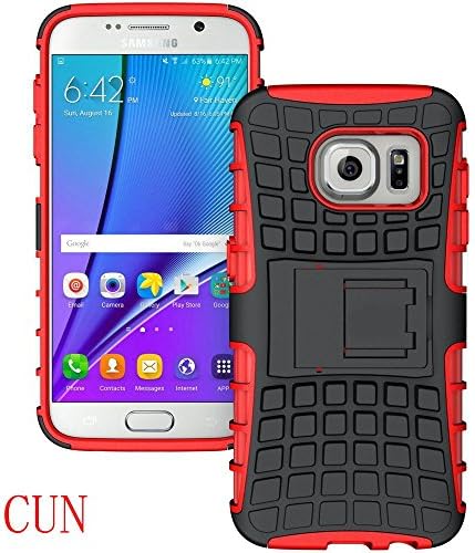 S7 Edge case,Samsung Galaxy S7 Edge case,CUN*NEW shockproof Tough Rugged Dual-Layer Case with Built-in Kisckstand Heavy Duty Rugged Dual Layer Case with kickstand (Red)