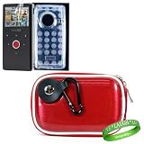 Flip Mino HD 2nd Generation Flip Video TPU Camera Carrying Case Pouch Sleeve-- ( RED ) + CLEAR TPU Flip Mino HD 2G Skin + Flip Mino HD 2G Screen Protector + Vangoddy tm, Live*Laugh*Love wrist band!!!