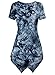 DJT Womens Short Sleeve Tie Dyed Handkerchief Hem Tunic X-Large Tie Dye_Navy