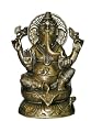 Ganesha Sculpture Elephant God Ganesh Brass Sitting Religious Statues 10"