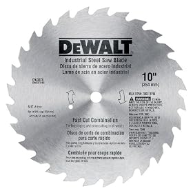 DEWALT DW3370 10-Inch 28 Tooth Combination Saw Blade with 5/8-Inch and Diamond Knockout Arbor