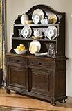 Credenza w/ Credenza Hutch by Legacy Classic - Two Tone-Burnished Chestnut  ....