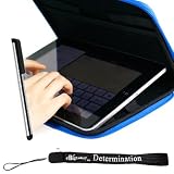 Premium Slim Hard Nylon Carrying Cube Cover Case for Apple iPad WiFi / 3G 16GB 32GB 64GB + Includes a 4-inch eBigValue (TM) Determination Hand Strap + Premium Quality Metal Stylus Styli for Apple iPad