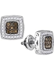 10KT White Gold 0.50 CTW-Diamond Micro-Pave Earring