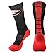 College Edition Men's Champ preformance Crew Sock, Black/Red, Large 10-13