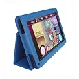Amazon Kindle Fire 7-Inch Tablet Custom Fit Portfolio Leather Case Cover with Built In Stand- Blue