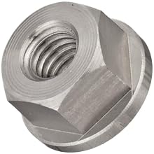 Grade 8 Low Carbon Steel Flange Nut, UNC 2B Threads, 3/8"-16 Thread Size, 11/16" Width Across Flats