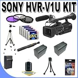 Sony HVR-V1U HDV Camcorder + 2 Extended Life Batteries + Ac/Dc Charger + 3 Piece Multicoated Filter Kit + 5 Dv Tapes + Shock Proof Deluxe Case + Full Size Tripod + Master Works Producing DVD + Accessory Saver Kit & More!!!