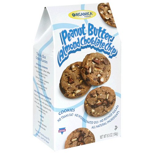 Organica Cookies, Peanut Butter Almond Chocolate Chip, 6.5-Ounce Unit (Pack of 12) by Organica Foods