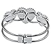 Embolden Jewelry Best Gift for a Girlfriend - Silver and Blue Green Abalone Paua Shell Heart Crystal Bangle Cuff Bracelet