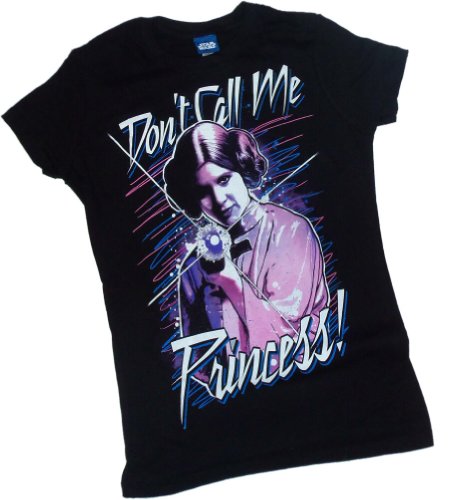  "Don't Call Me Princess!" -- Star Wars Crop Sleeve Fitted Juniors T-Shirt