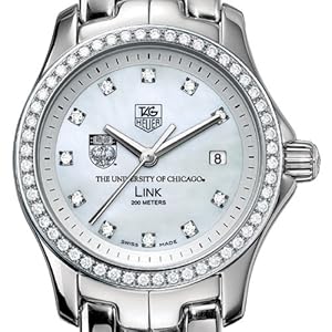University of Chicago Women's TAG Heuer Link Watch with Diamond Bezel