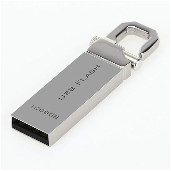 USB 2.0 Flash Drive 1TB Metal Design Silver USB Flash Drive 1000GB