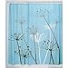 InterDesign Thistle Shower Curtain – Machine Washable - 72” x 72”, Blue/Black