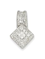 14k White Gold Diamond Pendant