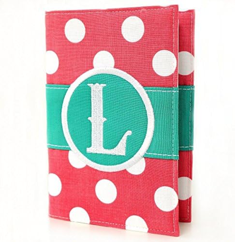Monogrammed Journal or Sketchbook with Handmade Reusable Fabric Cover - 8 Big Dot Color Choices