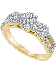 1.00CTW DIAMOND 3 FLOWER RING