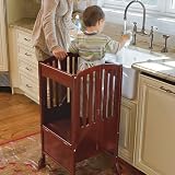 One Step Ahead Kids Kitchen Helper Safety Tower Step Stool CHERRY