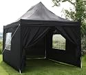 4.5mtr x 3mtr BLACK Pop Up Gazebo with Four side panels and bag
