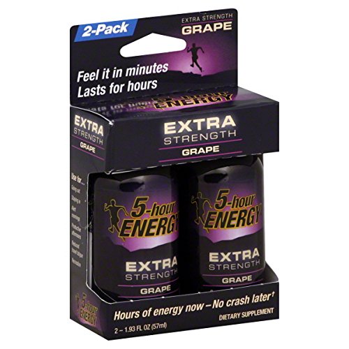 5 Hour Energy Energy Shot, Extra Strength, Grape, 2 1.93 Fl Oz (57 Ml