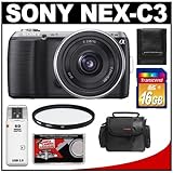 Sony Alpha NEX-C3 Digital Camera Body & E 16mm f/2.8 Lens (Black) with 16GB ....