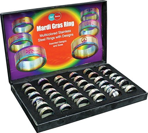 Mardi Gras Fun Rings (36 Count)