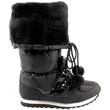 Womens Winter Snow Boots Bobble Waterproof Fur Lined