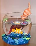 Pet Supplies : Decorative Betta Fish Bowl -Gold Fish Decor Blue #2152