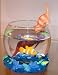 Decorative Betta Fish Bowl -Gold Fish Decor Blue #2152