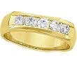 18K Yellow Gold Diamond Wedding Band Duo - Lady's Ring - 0.75 Ct.