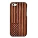 Unique Handmade Natural Wood Wooden Hard bamboo Case Cover for iPhone 5 with free screen protector(Rosewood-The Stars and Stripes)