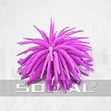 Purple 4" Diameter Soft Silicone Coral Ornament for Aquarium Fish Tank