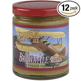 Aviator Ale Honey Brown Mustard, 9-Ounce Jars (Pack of 12)