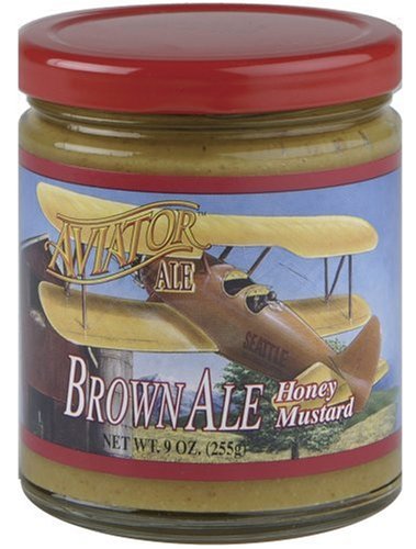 Aviator Ale Mustards Aviator Honey Brown Mustard, 9-Ounce Jars (Pack of 12) by Aviator Ale Mustards