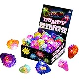 Kangaroo's Flashing LED Light Up Toys, Bumpy Rings, 18-Pack