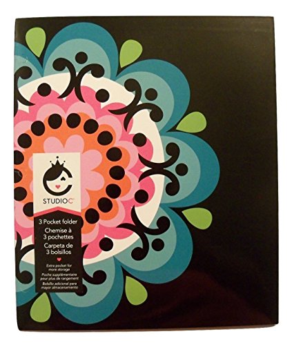 Carolina Pad Studio C Tri-fold 3-Pocket Folder ~ Twilight Kaleidoscope (Jumbo Flower Head)
