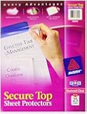 Avery Secure Top Sheet Protectors, Heavy Gauge, Letter Size, Diamond Clear, 25 per Pack (76000)