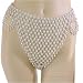 Bellydance White Brass Flower and Bell Bikini Bottom, One size fits waist or hips up to 40", For belly dancing costume or just for fun