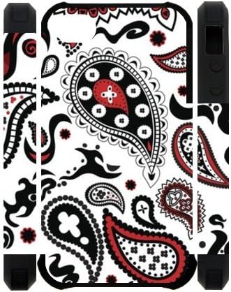 Generic Unique Otterbox-- Design Colorful Paisley Floral Pattern Polymer four Color Black Red DoderBlue Coral Case Cover for iPhone4 iPhone4S