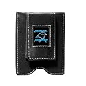 Carolina Panther Black Leather Money Clip & Card Case
