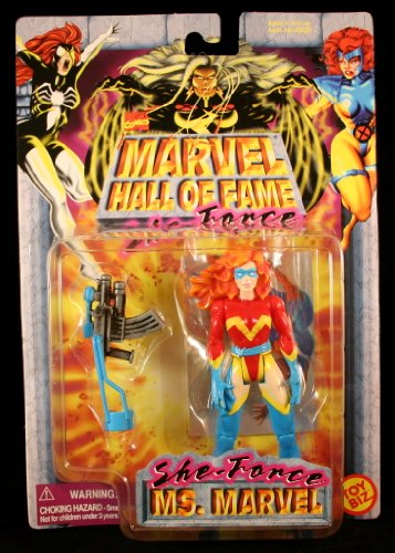  MS. MARVEL Marvel Comics Hall Of Fame SHE-FORCE Series 1997 Action Figure and Collector Trading Card
