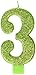 Amscan 170354 3 Large Glitter Numeral Candle, 5 1/4
