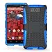 MAXX Case, iThrough Stand Function Dual-layer TPU & Plastic Protection Cover Carrying Case for Motorola Droid MAXX XT1080M (Blue-)