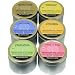 TOP 6 Aromatherapy Candles- made with 100% pure essential oils- Vanilla Rose, Eucalyptus & Peppermint, Frankincense & Patchouli, Lavender, Lemongrass & Orange & Tangerine & Lavender- 6-3oz candles