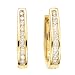 14K Yellow Gold 1/2 ct. Diamond U Shaped Huggie Earrings (Highest Quality)