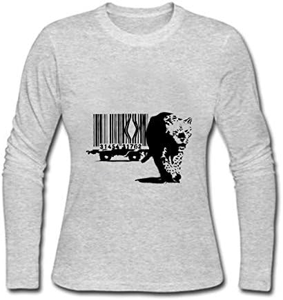 IMAXcoup Art Barcode Wicking Mighty Slim Funny Definition Tri-Blend Hipster Soft Flame Long Sleeve Women T-shirt Size XS