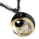 Sterling Silver / 14K Plated 18" Murano Glass "The Kiss" Beaded Necklace