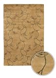 Chandra Rugs Aadi Hand Knotted Tibetan Rug 1343 Ivory/ Floral 2'0x3'0