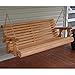 Amish Heavy Duty 800 Lb Roll Back 4ft. Treated Porch Swing With Cupholders - Cedar Stain