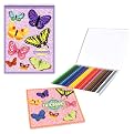 eeBoo Butterfly Sketchbook and 24-pk. Color Pencil Art Set
